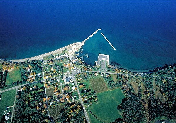 Aerial view of Barcelona in the northern part of the town of Westfield. View is to the north over Lake Erie.