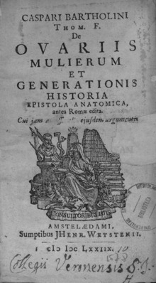 De ovariis mulierum et generationis historia epistola anatomica, 1678 Bartholin - De ovariis mulierum et generationis historia epistola anatomica, 1678 - 3036572.tif