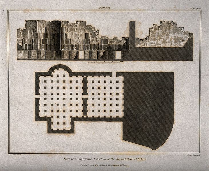 File:Bath at Lipari, Rome; floor plan and cross sections of the b Wellcome V0014418.jpg