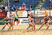 Deutsch: Beachhandball Europameisterschaften 2019 (Beach handball Euro); Tag 6: 7. Juli 2019 – Spiel um Platz Drei, Frauen, Kroatien-Niederlande 0:2 (14:23, 20:22) English: Beach handball Euro; Day 6: 7 July 2019 – Women's Bronze Medal Match – Croatia-Netherlands 0:2 (14:23, 20:22)