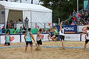 Deutsch: Beachhandball Europameisterschaften 2019 (Beach handball Euro); Tag 6: 7. Juli 2019 – Männerfinale, Dänemark-Norwegen 2:0 (25:18, 19:16) English: Beach handball Euro; Day 6: 7 July 2019 – Men's Final – Denmark-Norway 2:0 (25:18, 19:16)