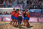 Deutsch: Beachhandball bei den Olympischen Jugendspielen 2018 in Buenos Aires; Tag 7, 13. Oktober 2018; Jungen, Halbfinale – Spanien-Kroatien 2:1 English: Beach handball at the 2018 Summer Youth Olympics in Buenos Aires at 13 October 2018 – Boys Semifinal – Spain-Croatia 2:1 Español: Handball de playa en los Juegos Olimpicos de la Juventud Buenos Aires 2018 en 13 de octubre de 2018 – Semifinales de chicos - España-Croacia 2:1