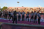 Deutsch: Beachhandball bei den Olympischen Jugendspielen 2018 in Buenos Aires; Tag 7, 13. Oktober 2018; Medaillenzeremonie Mädchen - Gold: Argentinien, Silber: Kroatien, Bronze: Ungarn English: Beach handball at the 2018 Summer Youth Olympics in Buenos Aires at 13 October 2018 – Medal Ceremony Girls - Gold: Argentina, Silver: Croatia, Bronze: Hungary Español: Handball de playa en los Juegos Olimpicos de la Juventud Buenos Aires 2018 en 13 de octubre de 2018 – Medalla Ceremonia para niñas - Oro: Argentina, Plata: Croacia, Bronce: Hungría