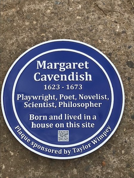 File:Blue plaque to commemorate Margaret Cavendish.jpg