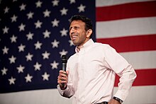 Jindal speaking at an event hosted by the Iowa Republican Party in October 2015. Bobby Jindal by Gage Skidmore 6.jpg