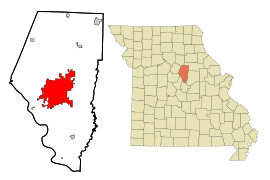 Boone County Missouri Incorporated and Unincorporated areas Columbia Highlighted.svg