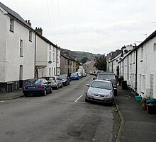 Machynlleth Town station was at the end of Brickfield Street Brickfield Street, Machynlleth - geograph.org.uk - 5151678.jpg