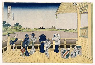El Fuji vistu dende la plataforma de Sasayedo, de Katsushika Hokusai, Brooklyn Museum of Art, Nueva York.