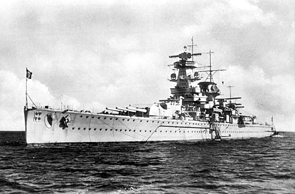 The German heavy cruiser Admiral Graf Spee, one of the vessels Dunkerque was tasked with hunting early in the war