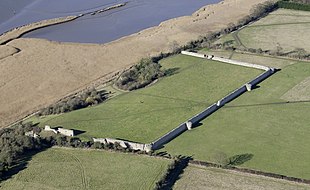 Burgh Castle in Norfolk, seen from the air. Burgh Castle aerial, 2015.jpg