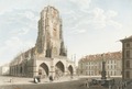 La cattedrale all'inizio del XIX secolo con la torre incompiuta