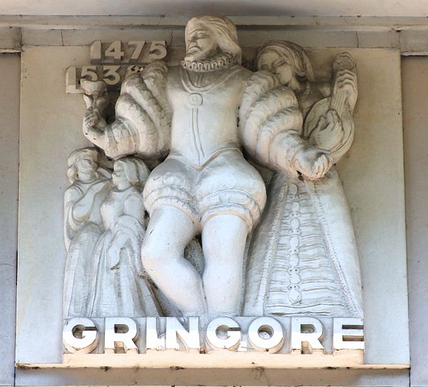 Representation of Pierre Gringore on the hotel Malherbe at Caen