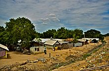 Choking drains next to the refugee camp at Vembakkottai village, Virudhunagar Camp for Sri Lankan refugees in Tamil Nadu.jpg