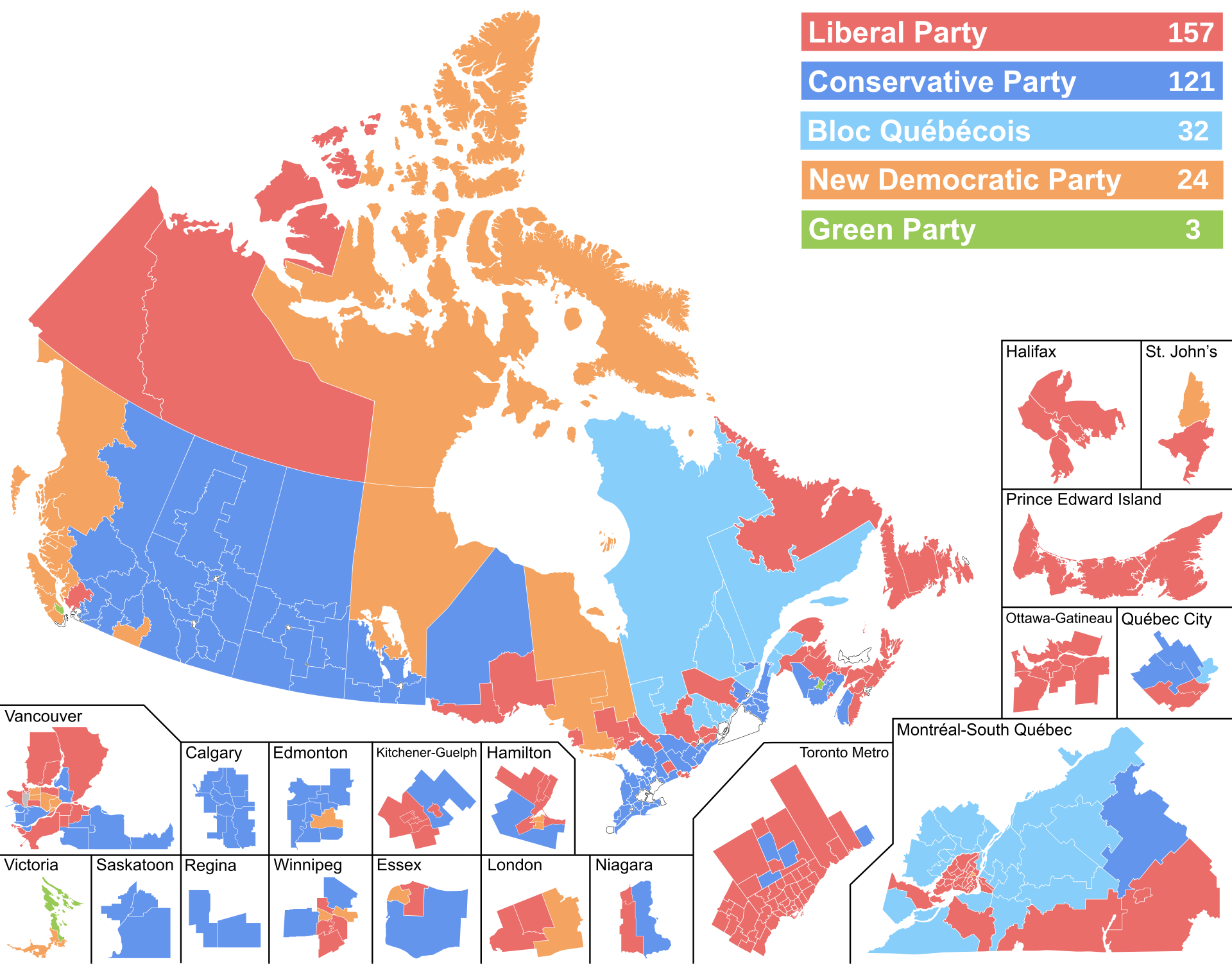 Canada Election 2019 Results Map (Simple).svg