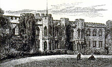 The Georgian main range, depicted in the mid-19th century Cardiff Castle main range, mid-19th century.jpg