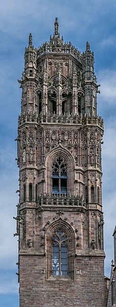 Bell tower of the Cathedral of Our Lady of the Assumption of Rodez, Aveyron, France