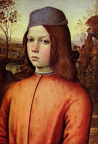 Cesare as a boy, painted by Pinturicchio