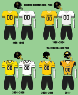 Cheetahs uniform history from 1986 to the present day Cheetahsuniforms.png