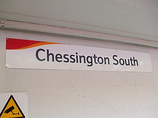 Platform signage in South West Trains colours
