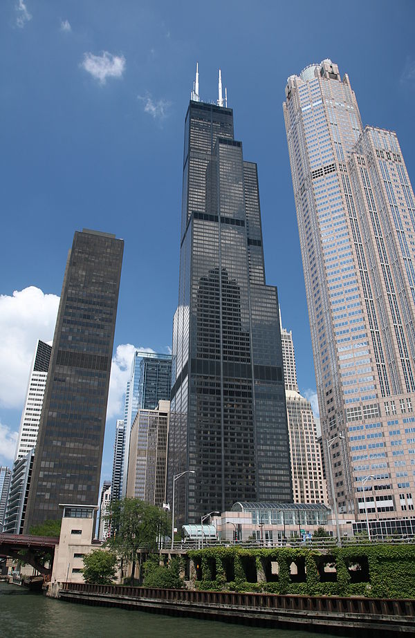 Willis Tower, formerly Sears Tower, is the third tallest building in the Western Hemisphere.