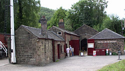 Workshops and offices at High Peak Junction - the original southern terminus, before extension of the line to the former Midland Railway now the Derwent Valley Line Chpr workshop.jpg