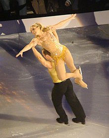Clare Buckfield performing with Lukasz Rozycki on the Dancing on Ice tour in 2010. Clare Buckfield & Lukasz Rozycki.jpg