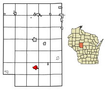 Clark County Wisconsin Incorporated and Unincorporated areas Neillsville Highlighted.svg