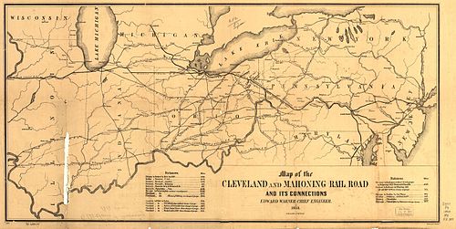 Map of the Cleveland and Mahoning Valley Railroad ClevelandAndMahoning1853.jpg