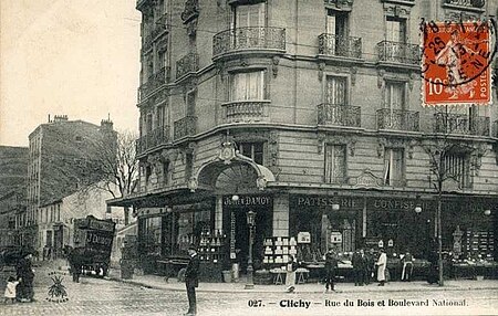 Clichy.Rue du Bois.Boulevard National