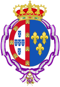 Coat of Arms of Amélie of Orléans, Queen of Portugal (Order of Queen Maria Luisa).svg