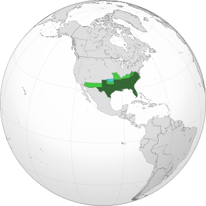 * Estados confederados en 1862 * Reclamaciones territoriales confederadas * Virginia Occidental retirada * Territorio indio en disputa