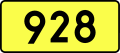 English: Sign of DW 928 with oficial font Drogowskaz and adequate dimensions.