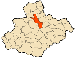 Localização da cidade dentro da província de Relizane