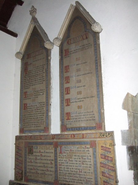 File:Decalogue boards, St Andrew's Church, Coryton - geograph.org.uk - 316962.jpg