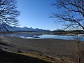 Forggensee (Stausee des Lechs) und Tannheimer Berge mit Aggenstein von Norden (Tannheim Mountains from north)