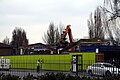 English: Destruction of Petrol Station in Du Cane Road street in the London Borough of Hammersmith and Fulham, London, England, Great Britain Camera location 51° 30′ 59.4″ N, 0° 13′ 55.97″ W    View all coordinates using: OpenStreetMap