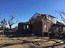 EF2 damage to a home north of Happy, Texas. EF2 damage north of Happy, TX.jpg