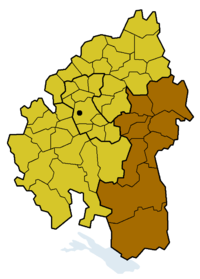Location of the Ulm Prelature within the Evang.  Regional Church in Württemberg