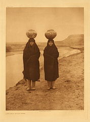 Zuni girls at the river, 1926