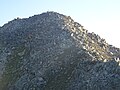 Summit of Eggishorn with large debris field below