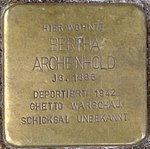 Einbeck Stolperstein Bertha Archenhold (cropped) .jpg