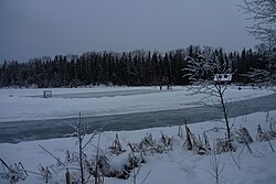 A pond hockey rink in Saskatchewan Emma Lake area 2014-12-31 16-03-32 0039 KC (15556369354).jpg