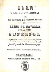 Portada con diversas familias de letras capitulares y minúsculas (1831)