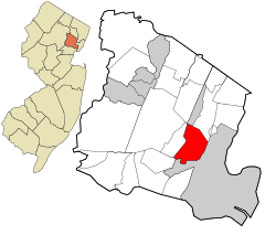 Essex County New Jersey indarbejdede og ikke-inkorporerede områder East Orange highlighted.svg