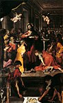 Einsetzung der Eucharistie (= Letztes Abendmahl), 1604–1607, Öl auf Leinwand, 290 × 177 cm, Santa Maria sopra Minerva, Rom
