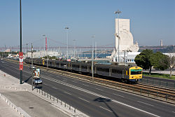 A multiple unit near 25 de Abril Bridge, Lisbon Flickr - nmorao - Urbano 19735, Belem, 2010.06.30.jpg