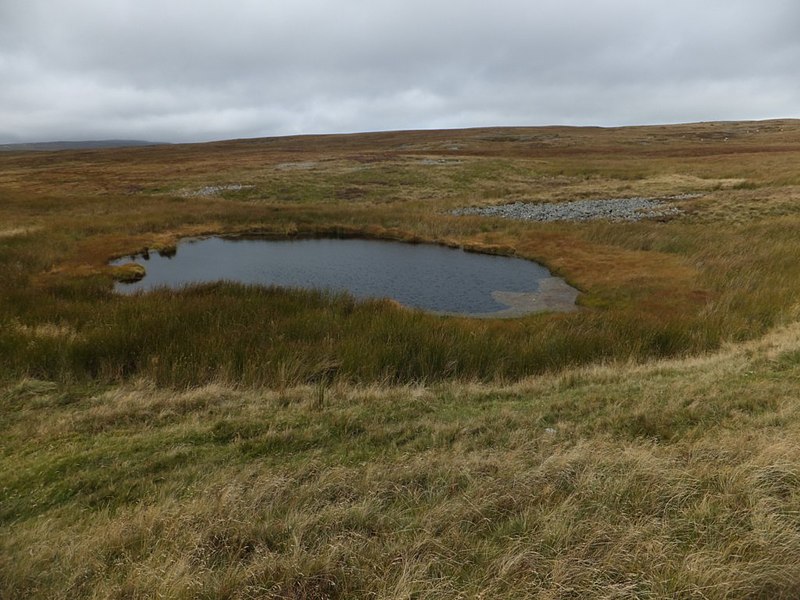 File:Flooded sinkhole at head of Nant Milgatw - geograph.org.uk - 3133857.jpg