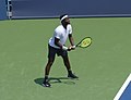 Frances Tiafoe during his first round match of the 2018 Western and Southern Open against Denis Shapovalov.