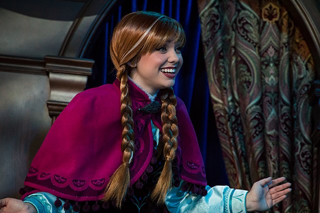 Anna in the live action Frozen at Disneyland in 2015.