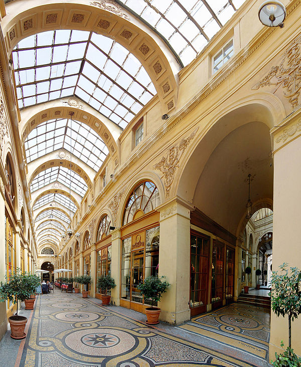 Interior of the Galerie Vivienne in Paris, by Francois Jean Delannoy, 1823-1826